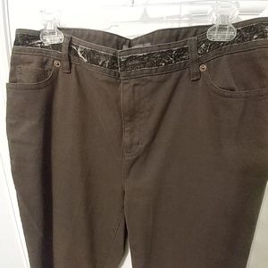 Olive green boot cut Jean pant Liz Claiborne 12r